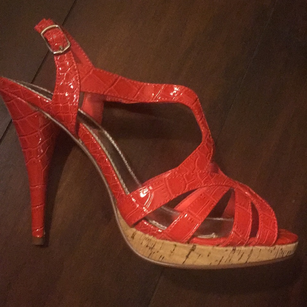 White House Black Market Orange sexy orange heels